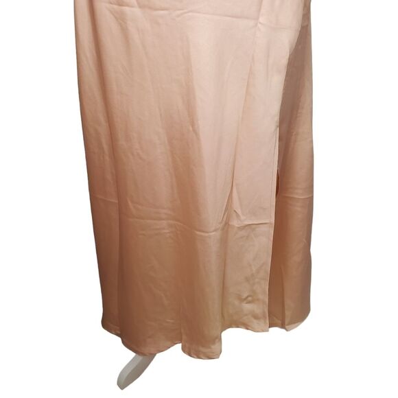 ASTR Gaia Nude Satin Slip Dress Size Medium - Picture 5 of 10